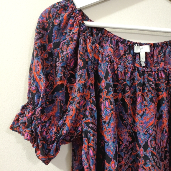 Joie - Newbury Silk Short Sleeve Peasant Blouse - Size S - Picture 8 of 10